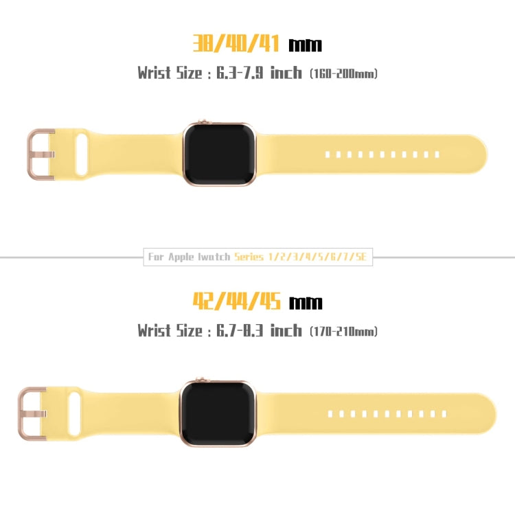 For Apple Watch SE 2022 44mm Pin Buckle Silicone Watch Band(Yellow) - Watch Bands by buy2fix | Online Shopping UK | buy2fix