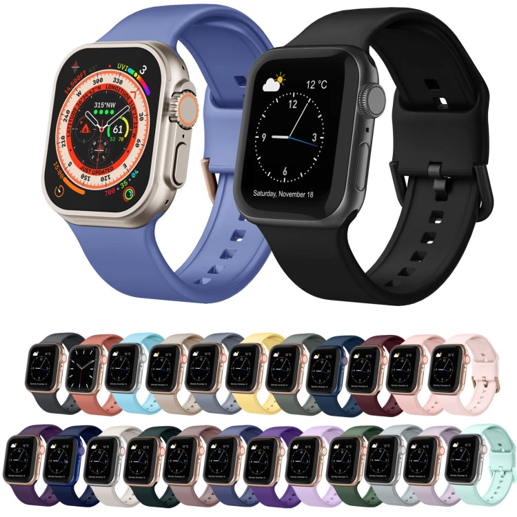 For Apple Watch SE 44mm Pin Buckle Silicone Watch Band(Purple) - Watch Bands by buy2fix | Online Shopping UK | buy2fix