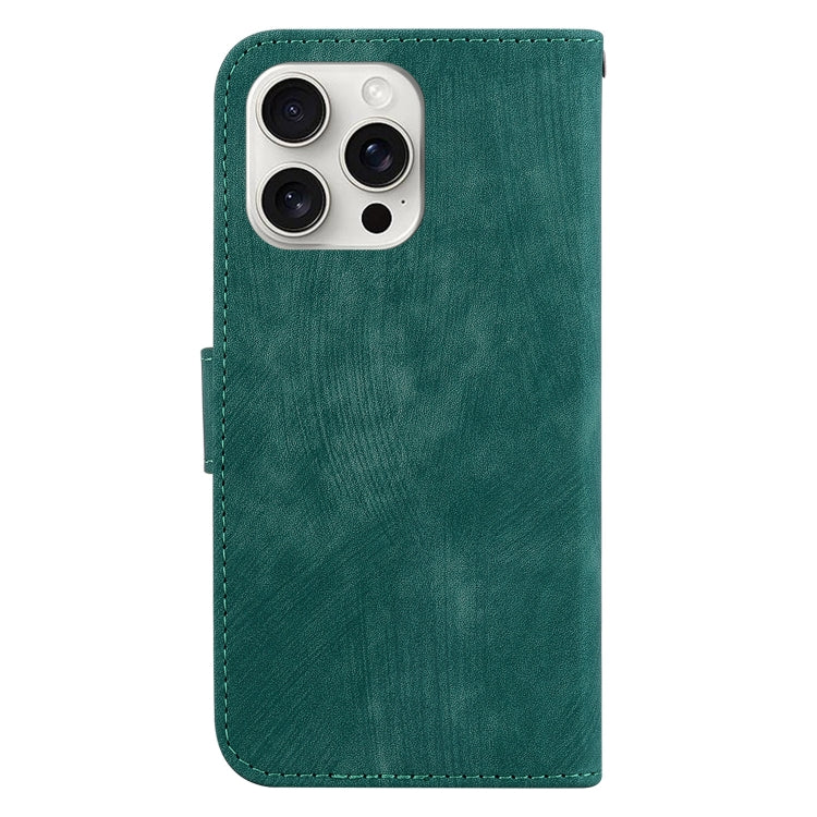 For iPhone 16 Pro Little Tiger Embossed Leather Phone Case(Green) - iPhone 16 Pro Cases by buy2fix | Online Shopping UK | buy2fix