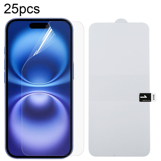 For iPhone 16 25pcs Full Screen Protector Explosion-proof Hydrogel Film - iPhone 16 Tempered Glass by buy2fix | Online Shopping UK | buy2fix