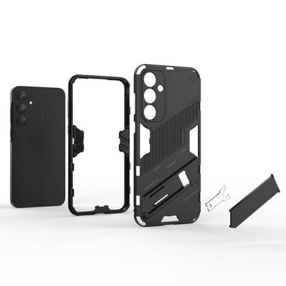 For Samsung Galaxy A35 5G Punk Armor 2 in 1 PC + TPU Shockproof Phone Case with Invisible Holder(Black) - Galaxy Phone Cases by buy2fix | Online Shopping UK | buy2fix