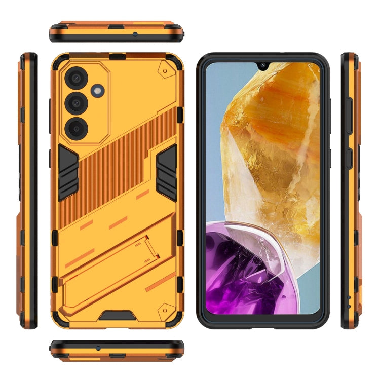 For Samsung Galaxy M55 5G Punk Armor 2 in 1 PC + TPU Shockproof Phone Case with Invisible Holder(Orange) - Galaxy Phone Cases by buy2fix | Online Shopping UK | buy2fix