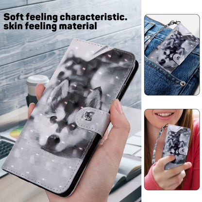 For iPhone 16 3D Painted Leather Phone Case(Husky) - iPhone 16 Cases by buy2fix | Online Shopping UK | buy2fix