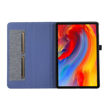 For Lenovo Tab M11 / Xiaoxin Pad 11 2024 Horizontal Flip TPU + Fabric PU Leather Tablet Case(Dark Blue) - Lenovo by buy2fix | Online Shopping UK | buy2fix