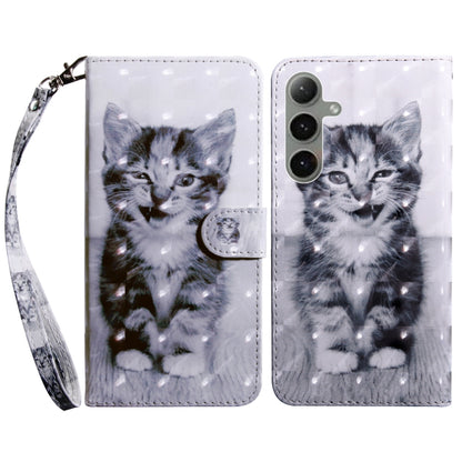 For Samsung Galaxy S24+ 5G 3D Painted Leather Phone Case(Smile Cat) - Galaxy S24+ 5G Cases by buy2fix | Online Shopping UK | buy2fix