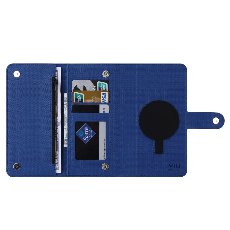 For iPhone 13 Pro ViLi GHB Series MagSafe Magnetic Zipper Leather Phone Case(Blue) - iPhone 13 Pro Cases by ViLi | Online Shopping UK | buy2fix