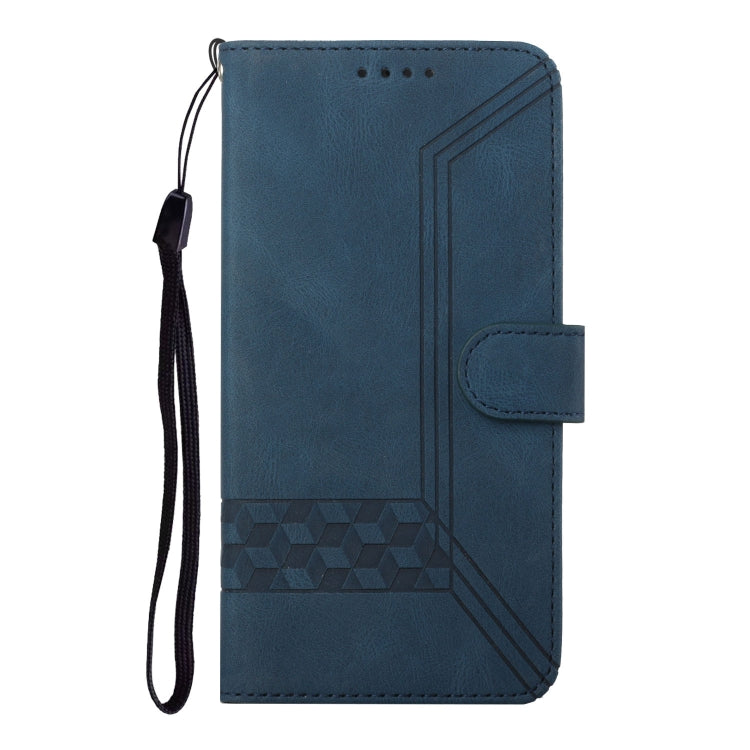 For OPPO A79 Cubic Skin Feel Flip Leather Phone Case(Blue) - OPPO Cases by buy2fix | Online Shopping UK | buy2fix