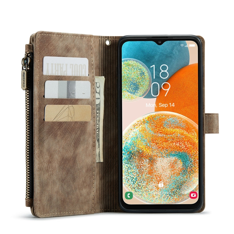 For Samsung Galaxy A23 CaseMe C30 Card Slots Zipper Wallet Leather Phone Case(Brown) - Galaxy Phone Cases by CaseMe | Online Shopping UK | buy2fix