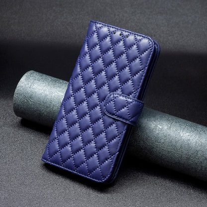For Motorola Moto G Play 2024 Diamond Lattice Wallet Flip Leather Phone Case(Blue) - Motorola Cases by buy2fix | Online Shopping UK | buy2fix