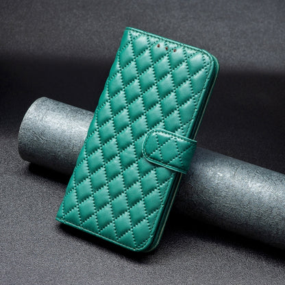 For Motorola Moto G Power 5G 2024 Diamond Lattice Wallet Flip Leather Phone Case(Green) - Motorola Cases by buy2fix | Online Shopping UK | buy2fix