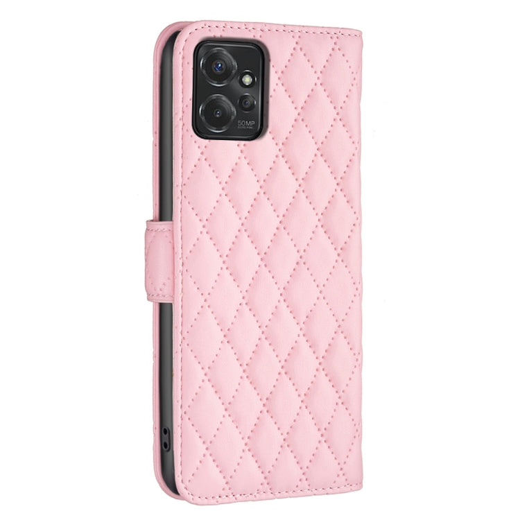 For Motorola Moto G Power 5G 2024 Diamond Lattice Wallet Flip Leather Phone Case(Pink) - Motorola Cases by buy2fix | Online Shopping UK | buy2fix