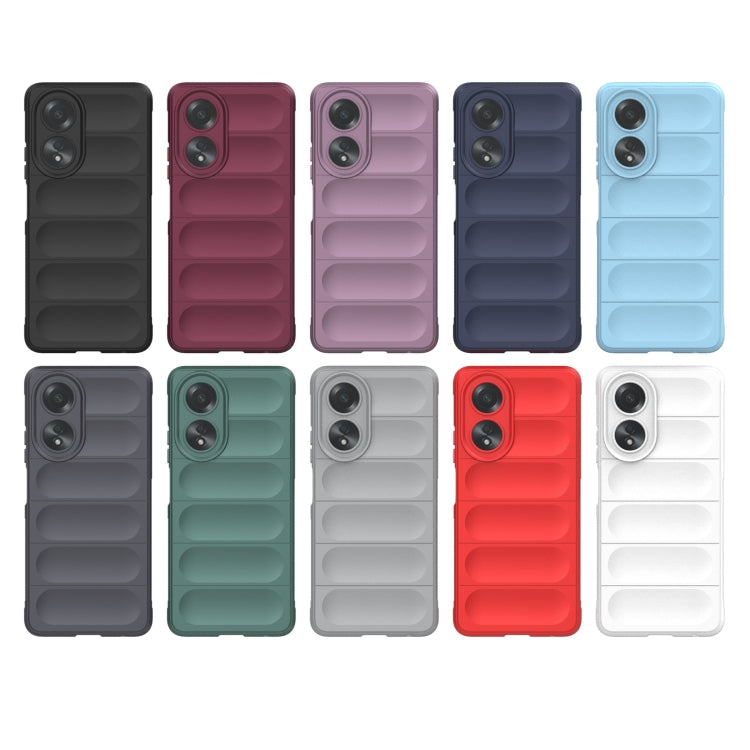 For OPPO A58 4G Global Magic Shield TPU + Flannel Phone Case(Grey) - OPPO Cases by buy2fix | Online Shopping UK | buy2fix