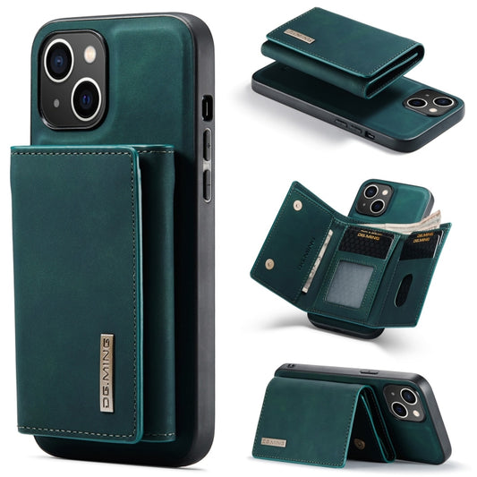 For iPhone 15 Plus DG.MING M1 Series 3-Fold Multi Card Wallet Leather Phone Case(Green) - iPhone 15 Plus Cases by DG.MING | Online Shopping UK | buy2fix