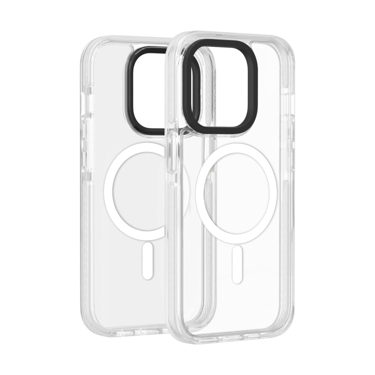 For iPhone 15 Pro Kingsteel Wolf MagSafe Transparent Phone Case(White) - iPhone 15 Pro Cases by buy2fix | Online Shopping UK | buy2fix