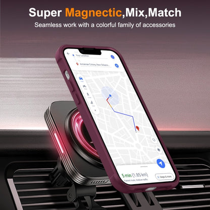 For iPhone 15 Plus MagSafe Magnetic Phone Case(Wine Red) - iPhone 15 Plus Cases by buy2fix | Online Shopping UK | buy2fix