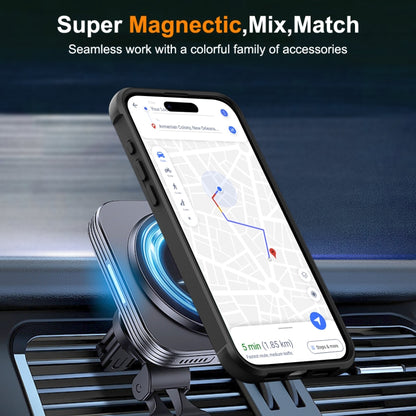 For iPhone 15 Pro MagSafe Magnetic Rotating Holder Phone Case(Black) - iPhone 15 Pro Cases by buy2fix | Online Shopping UK | buy2fix