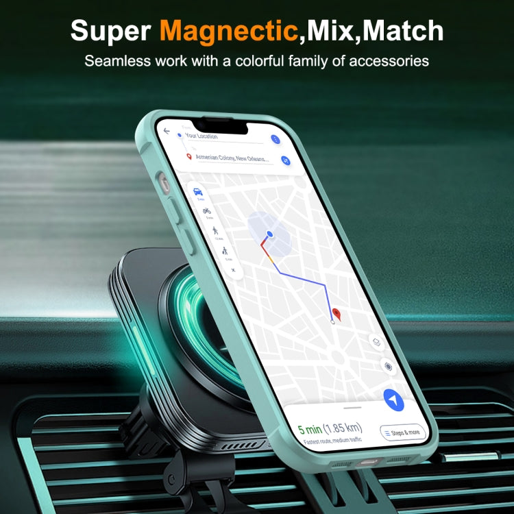 For iPhone 14 / 13 MagSafe Magnetic Rotating Holder Phone Case(Lake Blue) - iPhone 14 Cases by buy2fix | Online Shopping UK | buy2fix