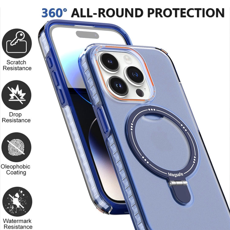 For iPhone 13 Colorful 2 in 1 MagSafe Holder Phone Case(Blue) - iPhone 13 Cases by buy2fix | Online Shopping UK | buy2fix