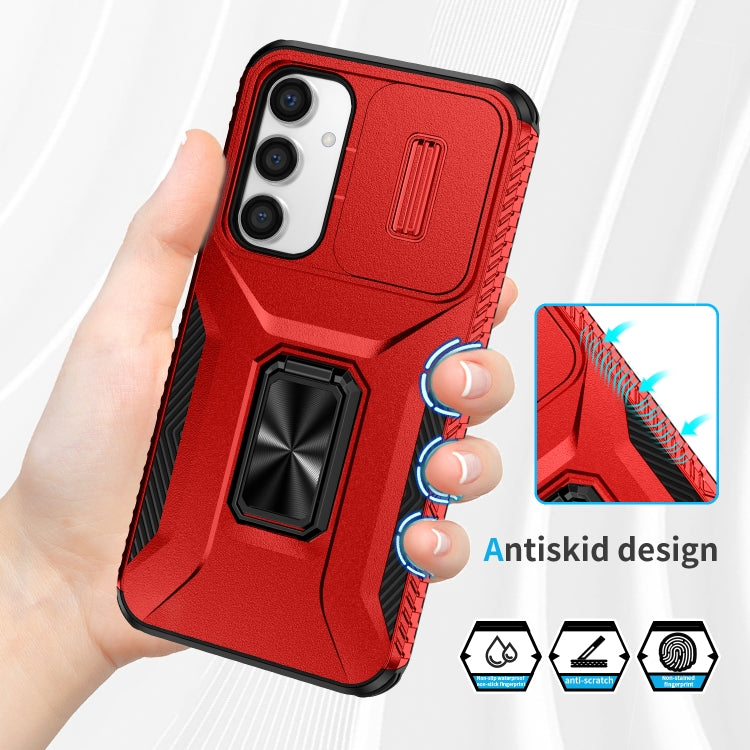 For Samsung Galaxy S23 FE 5G Sliding Camshield Holder Phone Case(Red) - Galaxy S23 FE 5G Cases by buy2fix | Online Shopping UK | buy2fix