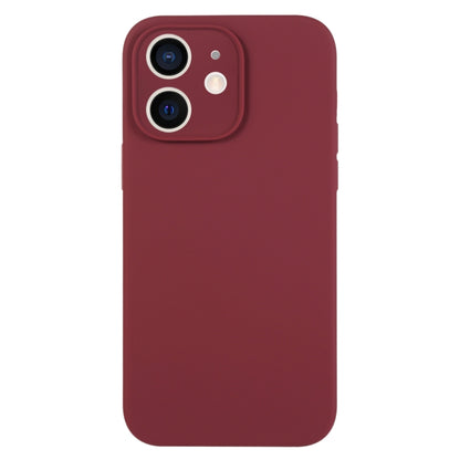 For iPhone 12 Pure Color Liquid Silicone Fine Pore Phone Case(Plum) - iPhone 12 / 12 Pro Cases by buy2fix | Online Shopping UK | buy2fix