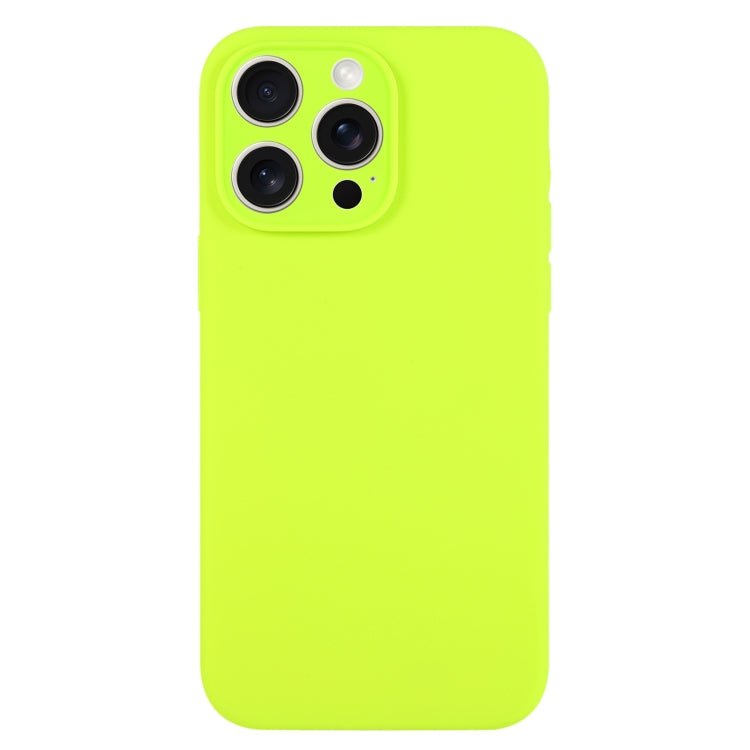 For iPhone 16 Pro Pure Color Liquid Silicone Fine Pore Phone Case(Bright Green) - iPhone 16 Pro Cases by buy2fix | Online Shopping UK | buy2fix