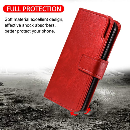 For iPhone 16 Pro Max Tri-Fold 9-Card Wallets Leather Phone Case(Red) - iPhone 16 Pro Max Cases by buy2fix | Online Shopping UK | buy2fix