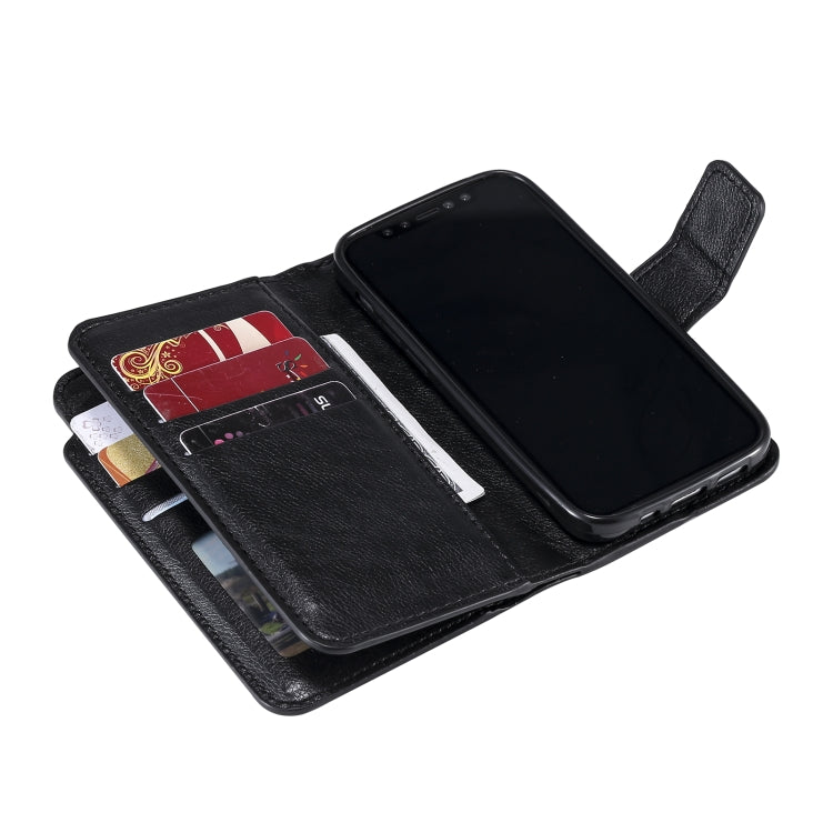 For iPhone 16 Plus Tri-Fold 9-Card Wallets Leather Phone Case(Black) - iPhone 16 Plus Cases by buy2fix | Online Shopping UK | buy2fix