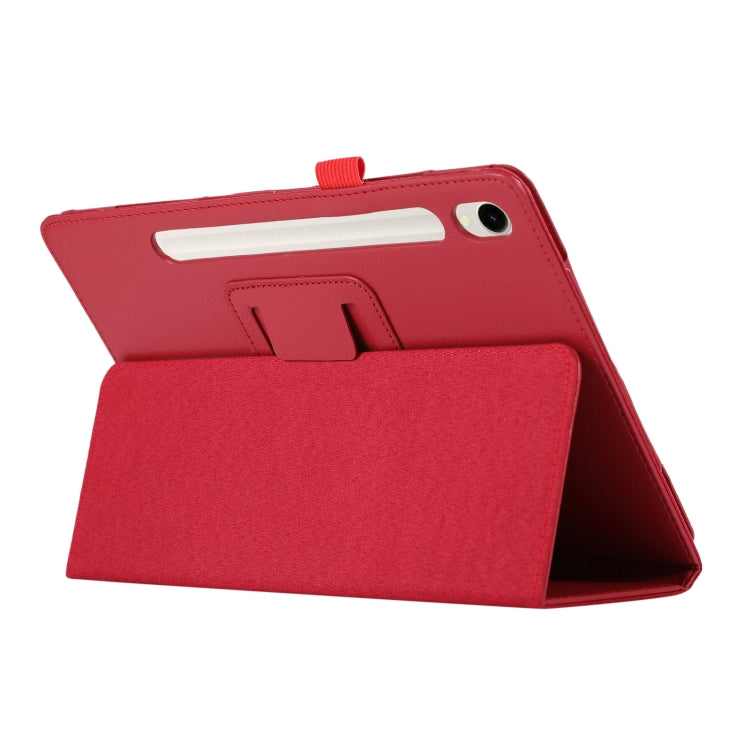 For Samsung Galaxy Tab S9 Ultra Litchi Texture Leather Tablet Case with Holder(Red) - Other Galaxy Tab PC by buy2fix | Online Shopping UK | buy2fix