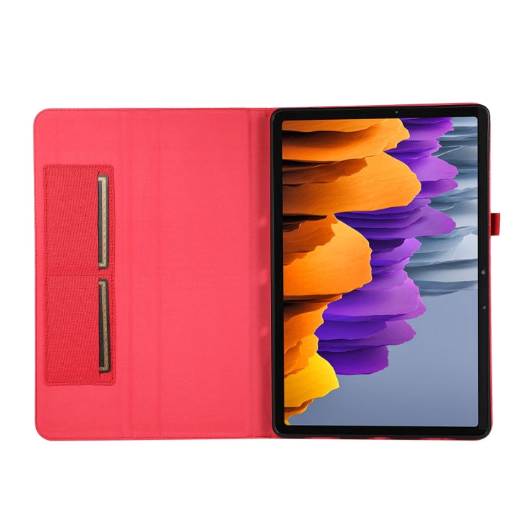 For Samsung Galaxy Tab S9+ Horizontal Flip TPU + Fabric PU Leather Tablet Case(Red) - Galaxy Tab S9+ Cases by buy2fix | Online Shopping UK | buy2fix