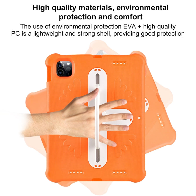 For iPad Air 11 2024 Shield 360 Rotation Handle EVA Shockproof PC Tablet Case(Orange Beige) - iPad Air 11 2024 Cases by buy2fix | Online Shopping UK | buy2fix