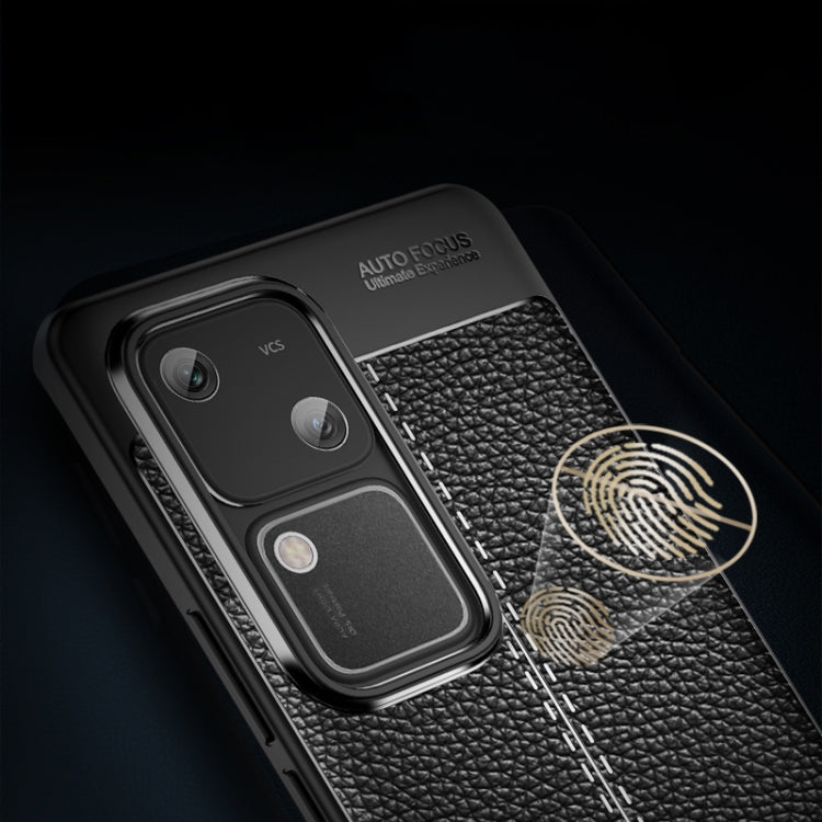 For vivo S18 Litchi Texture Shockproof TPU Phone Case(Black) - S18 Cases by buy2fix | Online Shopping UK | buy2fix