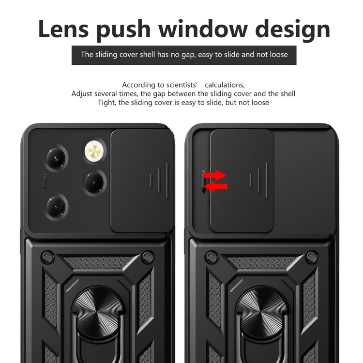 For Infinix Hot 40 / 40 Pro 4G Sliding Camera Cover Design TPU+PC Phone Case(Black) - Infinix Cases by buy2fix | Online Shopping UK | buy2fix