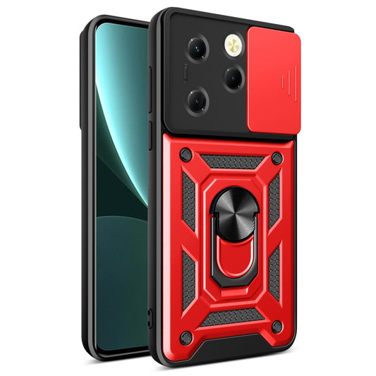 For Infinix Hot 40 / 40 Pro 4G Sliding Camera Cover Design TPU+PC Phone Case(Red) - Infinix Cases by buy2fix | Online Shopping UK | buy2fix