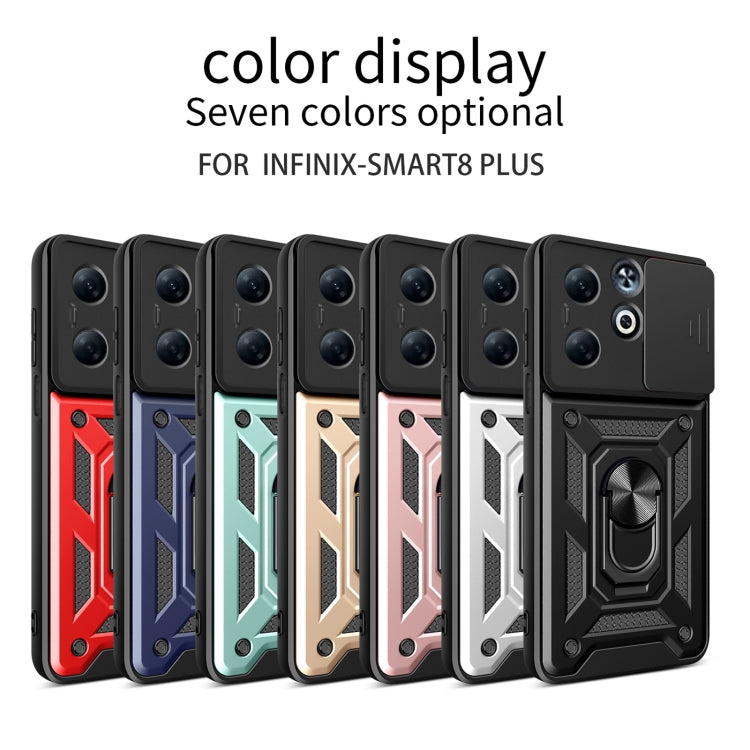 For Infinix Smart 8 Plus / 8 Pro Sliding Camera Cover Design TPU+PC Phone Case(Rose Gold) - Infinix Cases by buy2fix | Online Shopping UK | buy2fix