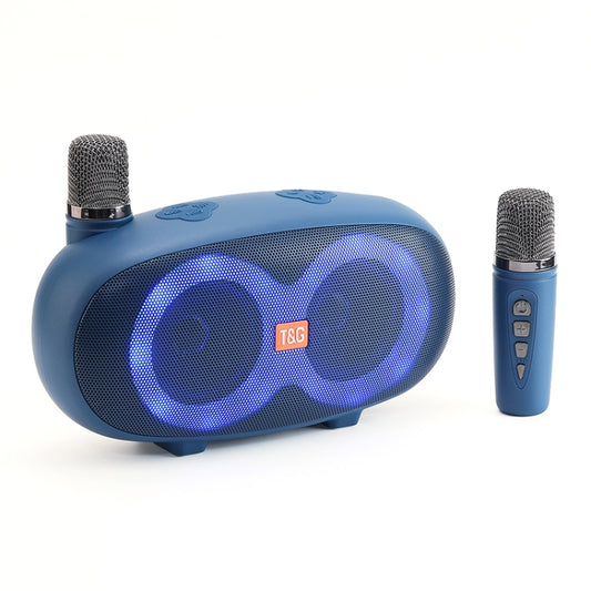 T&G TG542 LED Flash Wireless Bluetooth Karaoke Speaker with Microphone(Royal Blue) - Desktop Speaker by T&G | Online Shopping UK | buy2fix