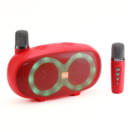 T&G TG542 LED Flash Wireless Bluetooth Karaoke Speaker with Microphone(Red) - Desktop Speaker by T&G | Online Shopping UK | buy2fix