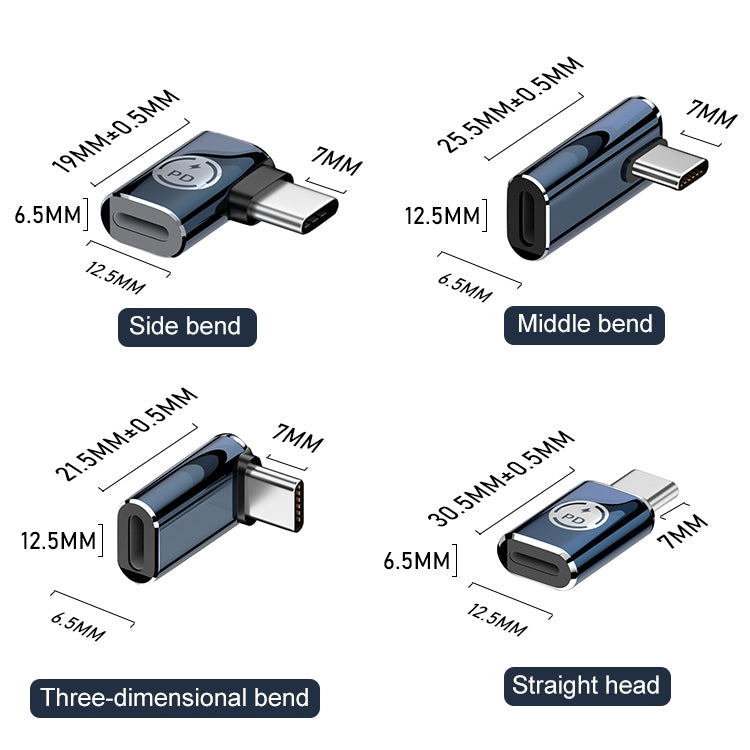 8 Pin to USB-C / Type-C Male Adapter Supports Charging & Data Transmission, Style:Side Bend - Converter & Adapter by buy2fix | Online Shopping UK | buy2fix