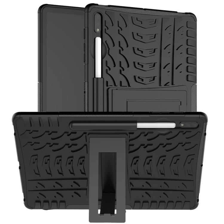 For Samsung Galaxy Tab S9+ Tire Texture TPU + PC Tablet Case(Black) - Galaxy Tab S9+ Cases by buy2fix | Online Shopping UK | buy2fix