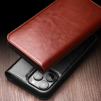 For iPhone 15 Pro QIALINO Classic Genuine Leather Phone Case(Brown) - iPhone 15 Pro Cases by QIALINO | Online Shopping UK | buy2fix