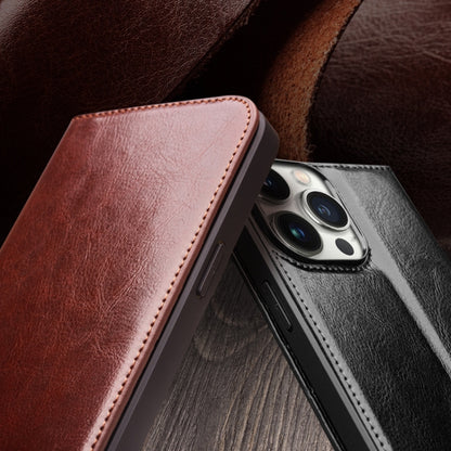 For iPhone 16 QIALINO Classic Genuine Leather Phone Case(Brown) - iPhone 16 Cases by QIALINO | Online Shopping UK | buy2fix