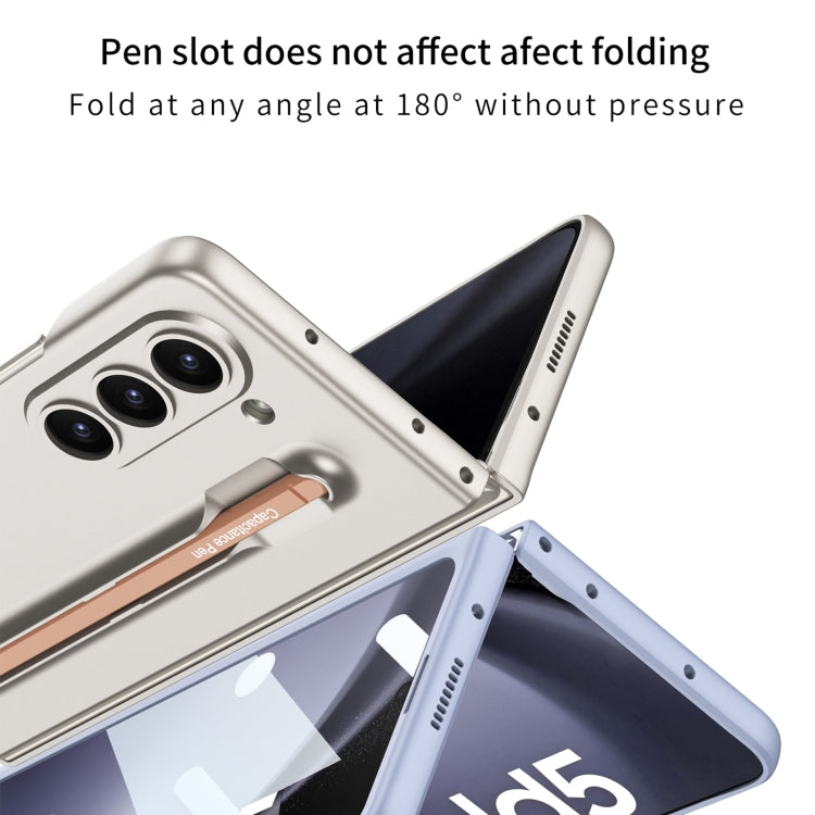 For Samsung Galaxy Z Fold5 5G GKK Integrated Ultra-thin PC Phone Case with Pen Slots, No Include Pen(Silver) - Galaxy Z Fold5 Cases by GKK | Online Shopping UK | buy2fix