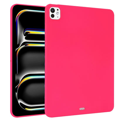 For iPad Pro 13 2024 Oil Spray Skin-friendly TPU Tablet Case(Rose Red) - iPad Pro 13 2024 Cases by buy2fix | Online Shopping UK | buy2fix