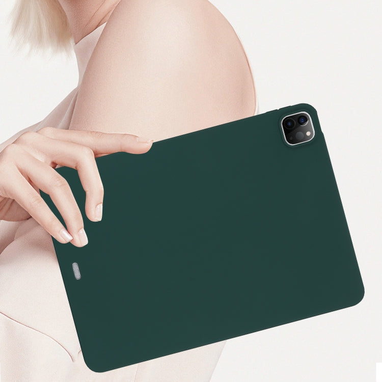 For iPad Pro 13 2024 Oil Spray Skin-friendly TPU Tablet Case(Deep Green) - iPad Pro 13 2024 Cases by buy2fix | Online Shopping UK | buy2fix