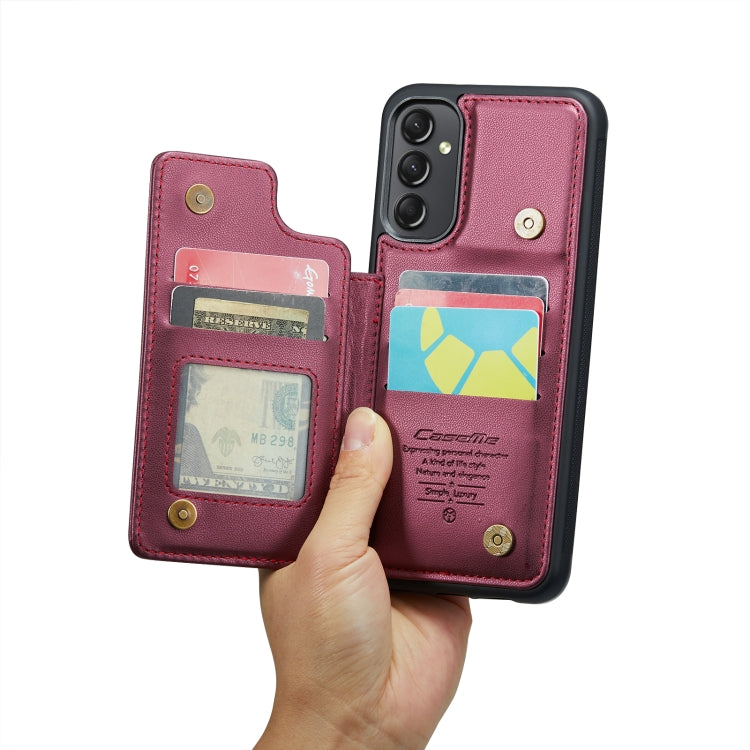 For Samsung Galaxy A24 4G CaseMe C22 Card Slots Holder RFID Anti-theft Phone Case(Wine Red) - Galaxy Phone Cases by CaseMe | Online Shopping UK | buy2fix