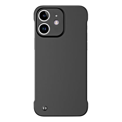 For iPhone 12 mini Frameless Metallic Paint Hybrid PC Phone Case(Matte Black) - iPhone 12 mini Cases by buy2fix | Online Shopping UK | buy2fix