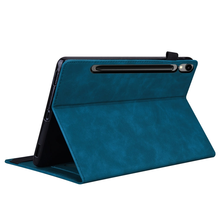 For Samsung Galaxy Tab S9 FE+ Splicing Shockproof Leather Tablet Case(Blue) - Galaxy Tab S9 FE+ by buy2fix | Online Shopping UK | buy2fix