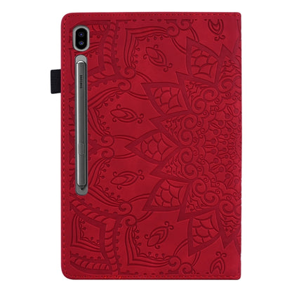 For Samsung Galaxy Tab S9 FE Calf Texture Embossed Leather Tablet Case(Red) - Galaxy Tab S9 FE by buy2fix | Online Shopping UK | buy2fix