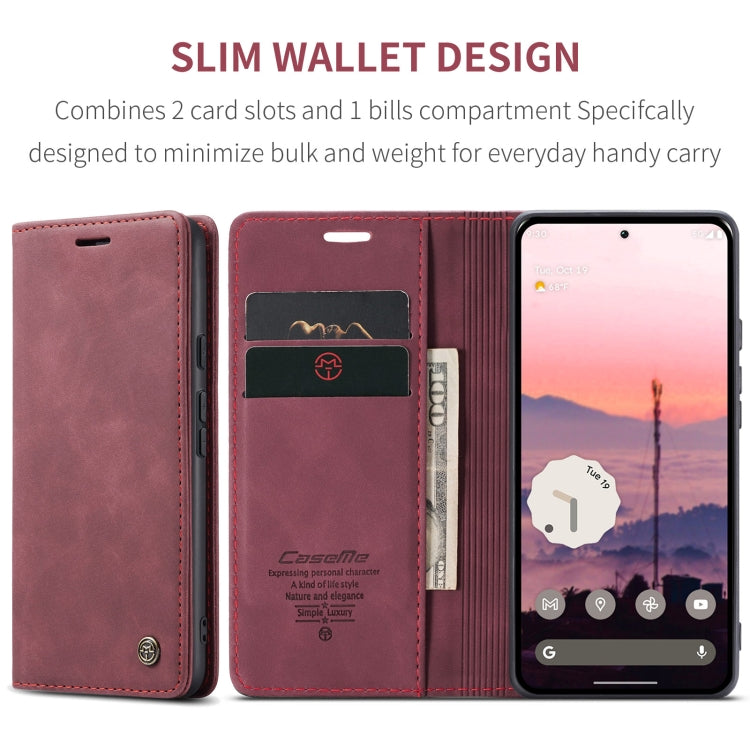 For Google Pixel 9 / 9 Pro CaseMe 013 Multifunctional Horizontal Flip Leather Phone Case(Wine Red) - Google Cases by CaseMe | Online Shopping UK | buy2fix