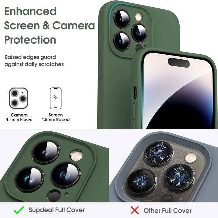 For iPhone 16 Pro Max Microfiber Liquid Silicone Shockproof Phone Case(Dark Green) - iPhone 16 Pro Max Cases by buy2fix | Online Shopping UK | buy2fix