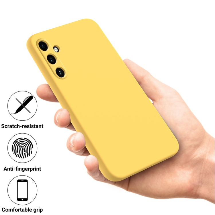 For Samsung Galaxy A35 5G Pure Color Liquid Silicone Shockproof Full Coverage Phone Case(Yellow) - Galaxy Phone Cases by buy2fix | Online Shopping UK | buy2fix